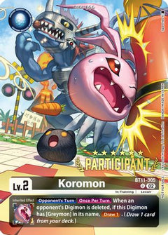Koromon (Digimon 3-On-3 November 2023 Participation) (BT11-005) [Dimensional Phase] Foil - Deck Out Gaming