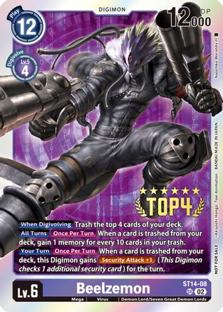 Beelzemon (Digimon 3-On-3 November 2023 Top 4) (ST14-08) [Starter Deck 14: Beelzemon Advanced Deck Set] Foil - Deck Out Gaming