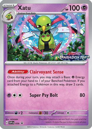 Xatu - 059 (Prerelease) (59) [SV: Scarlet & Violet Promo Cards] Holofoil - Deck Out Gaming