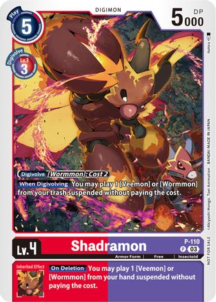 Shadramon - P-110 (3rd Anniversary Survey Pack) (P-110) [Digimon Promotion Cards] - Deck Out Gaming