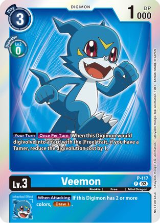 Veemon - P-117 (Tamer Party Pack -The Beginning- Ver. 2.0) (P-117) [Digimon Promotion Cards] Foil - Deck Out Gaming