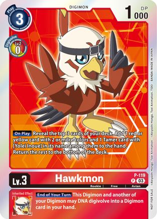 Hawkmon - P-119 (Tamer Party Pack -The Beginning- Ver. 2.0) (P-119) [Digimon Promotion Cards] Foil - Deck Out Gaming