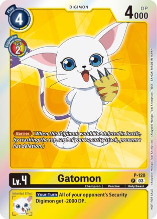 Gatomon - P-120 (Tamer Party Pack -The Beginning- Ver. 2.0) (P-120) [Digimon Promotion Cards] Foil - Deck Out Gaming