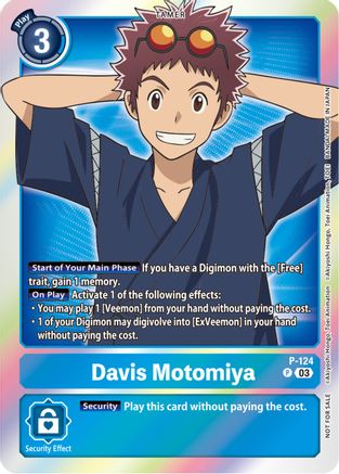 Davis Motomiya - P-124 (Tamer Party Pack -The Beginning- Ver. 2.0) (P-124) [Digimon Promotion Cards] Foil - Deck Out Gaming