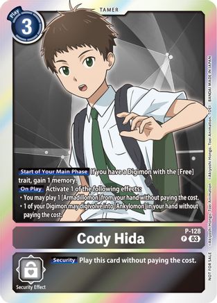 Cody Hida - P-128 (Tamer Party Pack -The Beginning- Ver. 2.0) (P-128) [Digimon Promotion Cards] Foil - Deck Out Gaming