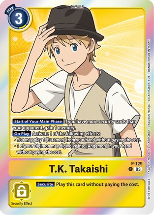 T.K. Takaishi - P-129 (Tamer Party Pack -The Beginning- Ver. 2.0) (P-129) [Digimon Promotion Cards] Foil - Deck Out Gaming