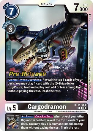 Cargodramon (BT14-064) [Blast Ace Pre-Release Cards] Foil - Deck Out Gaming