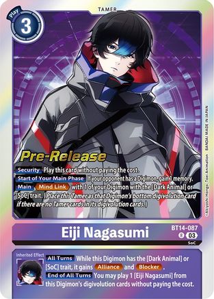 Eiji Nagasumi (BT14-087) [Blast Ace Pre-Release Cards] Foil - Deck Out Gaming