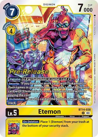 Etemon (BT14-038) [Blast Ace Pre-Release Cards] Foil - Deck Out Gaming