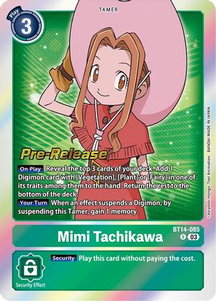 Mimi Tachikawa (BT14-085) [Blast Ace Pre-Release Cards] Foil - Deck Out Gaming