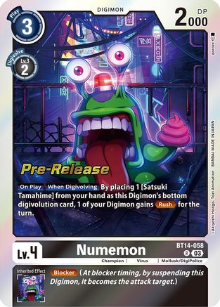 Numemon (BT14-058) [Blast Ace Pre-Release Cards] Foil - Deck Out Gaming