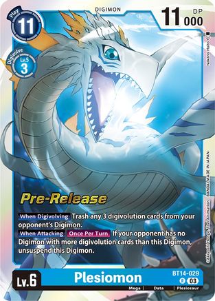 Plesiomon (BT14-029) [Blast Ace Pre-Release Cards] Foil - Deck Out Gaming