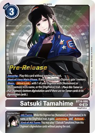 Satsuki Tamahime (BT14-086) [Blast Ace Pre-Release Cards] Foil - Deck Out Gaming