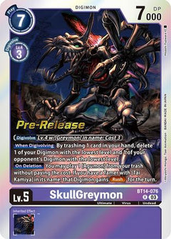 SkullGreymon (BT14-076) [Blast Ace Pre-Release Cards] Foil - Deck Out Gaming
