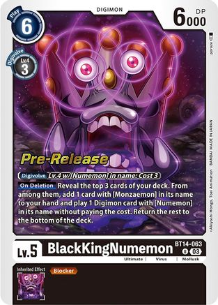 BlackKingNumemon (BT14-063) [Blast Ace Pre-Release Cards] Foil - Deck Out Gaming