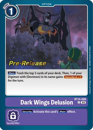 Dark Wings Delusion (BT14-099) [Blast Ace Pre-Release Cards] Foil - Deck Out Gaming