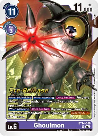 Ghoulmon (BT14-080) [Blast Ace Pre-Release Cards] Foil - Deck Out Gaming