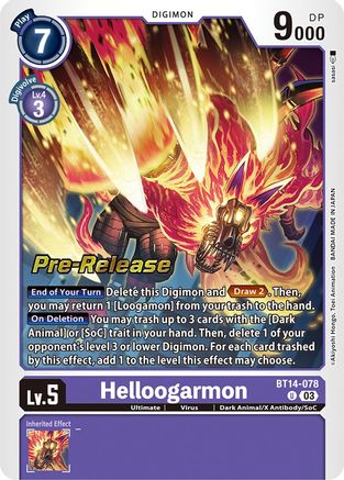 Helloogarmon (BT14-078) [Blast Ace Pre-Release Cards] Foil - Deck Out Gaming