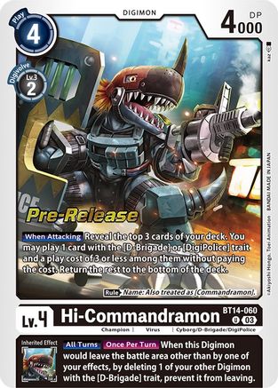 Hi-Commandramon (BT14-060) [Blast Ace Pre-Release Cards] Foil - Deck Out Gaming