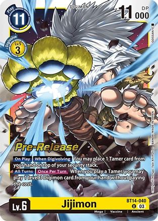 Jijimon (BT14-040) [Blast Ace Pre-Release Cards] Foil - Deck Out Gaming