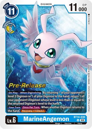 MarineAngemon (BT14-030) [Blast Ace Pre-Release Cards] Foil - Deck Out Gaming