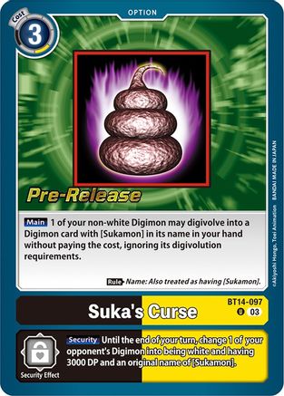 Suka's Curse (BT14-097) [Blast Ace Pre-Release Cards] Foil - Deck Out Gaming