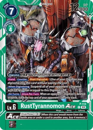 RustTyrannomon ACE - P-113 (3rd Anniversary Survey Pack) (P-113) [Digimon Promotion Cards] - Deck Out Gaming