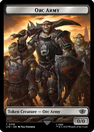 Orc Army (0019) // Food (0022) Double-Sided Token (Surge Foil) (19) [Universes Beyond: The Lord of the Rings: Tales of Middle-earth] foil - Deck Out Gaming
