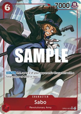 Sabo (007) (Alternate Art) (OP05-007) [Awakening of the New Era] Foil - Deck Out Gaming