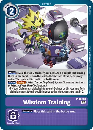 Wisdom Training (Blast Ace Box Topper) (P-108) [Digimon Promotion Cards] Foil - Deck Out Gaming