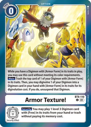 Armor Texture! (Blast Ace Double Pack Set) (BT8-110) [New Awakening] Foil - Deck Out Gaming