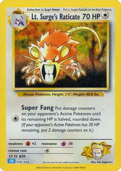Lt. Surge's Raticate (16) [Trading Card Game Classic] Holofoil - Deck Out Gaming
