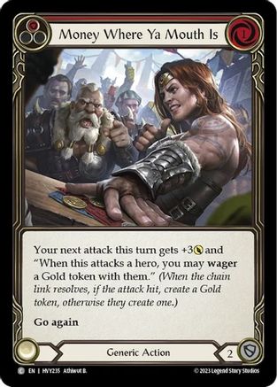 Money Where Ya Mouth Is (Red) (HVY235) [Heavy Hitters] Rainbow Foil - Deck Out Gaming