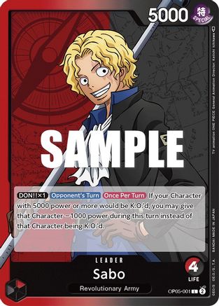 Sabo (001) (OP05-001) [Awakening of the New Era] - Deck Out Gaming