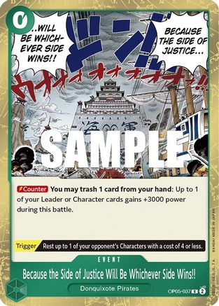 Because the Side of Justice Will Be Whichever Side Wins!! (OP05-037) [Awakening of the New Era] Foil - Deck Out Gaming