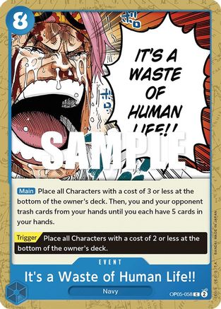 It's a Waste of Human Life!! (OP05-058) [Awakening of the New Era] - Deck Out Gaming