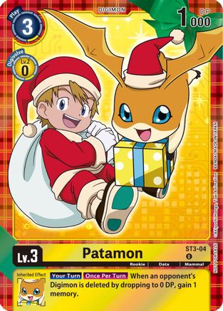 Patamon (Winter Holiday 2023) (ST3-04) [Starter Deck 03: Heaven's Yellow] Foil - Deck Out Gaming