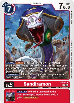 Sandiramon (EX5-010) [Animal Colosseum] - Deck Out Gaming