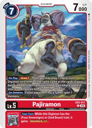 Pajiramon (EX5-011) [Animal Colosseum] - Deck Out Gaming