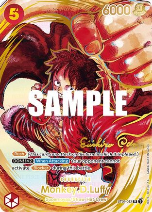 Monkey.D.Luffy (012) (Alternate Art) (Gold-Stamped Signature) (ST01-012) [Awakening of the New Era] Foil - Deck Out Gaming