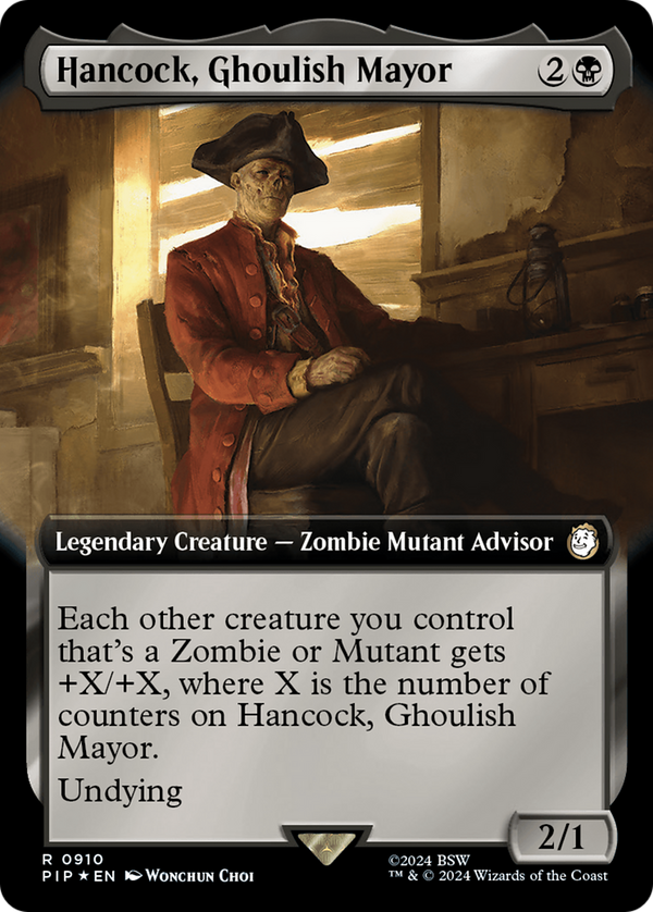 Hancock, Ghoulish Mayor (Extended Art) (Surge Foil) (910) [Fallout] foil - Deck Out Gaming