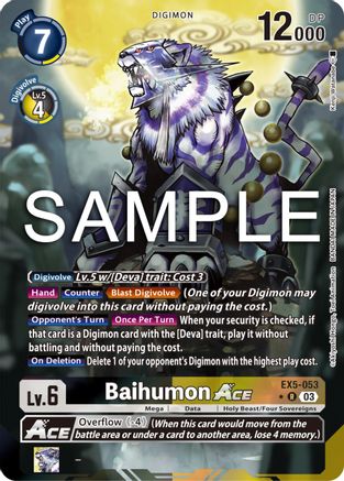 Baihumon ACE (Alternate Art) (EX5-053) [Animal Colosseum] Foil - Deck Out Gaming