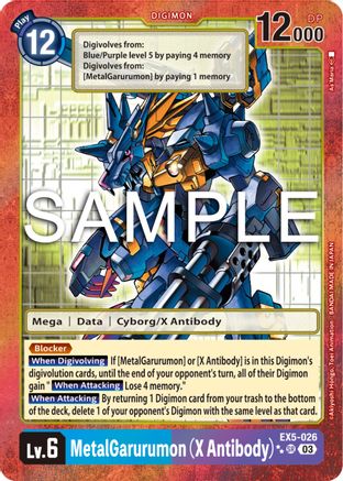 MetalGarurumon (X Antibody) (2 Star Alternate Art) (EX5-026) [Animal Colosseum] Foil - Deck Out Gaming