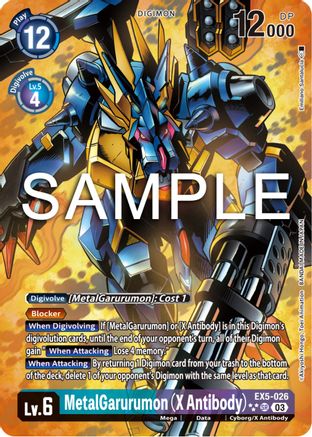 MetalGarurumon (X Antibody) (3 Star Alternate Art) (EX5-026) [Animal Colosseum] Foil - Deck Out Gaming