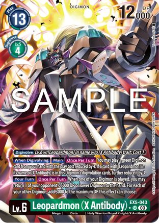 Leopardmon (X Antibody) (Alternate Art) (EX5-043) [Animal Colosseum] Foil - Deck Out Gaming