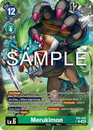 Merukimon (Alternate Art) (EX5-042) [Animal Colosseum] Foil - Deck Out Gaming