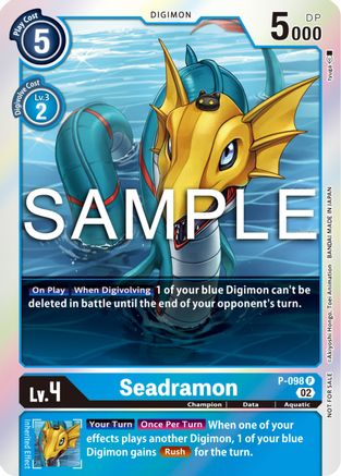 Seadramon - P-098 (Limited Card Pack Ver.2) (P-098) [Digimon Promotion Cards] Foil - Deck Out Gaming