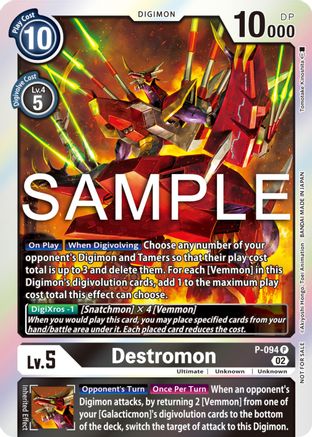 Destromon - P-094 (3rd Anniversary Update Pack) (P-094) [Digimon Promotion Cards] Foil - Deck Out Gaming