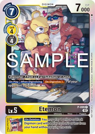 Etemon - P-099 (Limited Card Pack Ver.2) (P-099) [Digimon Promotion Cards] Foil - Deck Out Gaming