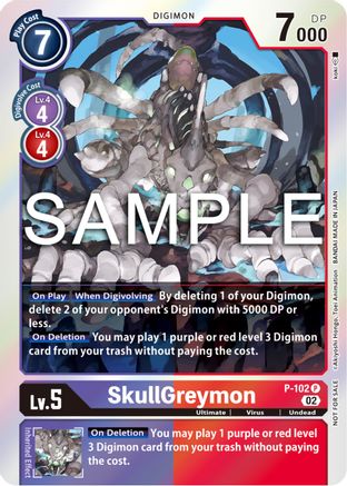 SkullGreymon - P-102 (Limited Card Pack Ver.2) (P-102) [Digimon Promotion Cards] Foil - Deck Out Gaming